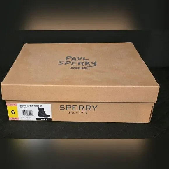 Sperry Ladies Duck Boots Women’s Size 6 Black Quilted Warm Waterproof - Picture 10 of 13